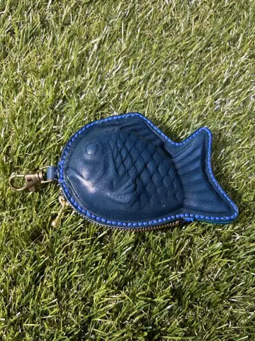 도치기 가죽 손바느질 붕어빵 코인 케이스 천연 가죽제 No.116