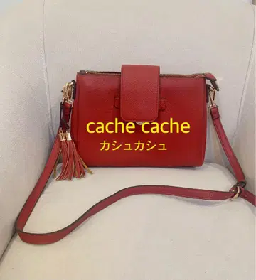 [ 새상품급 ] cache cache 레드 숄더백 태슬 포함