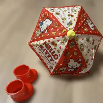 멜짱 키티 콜라보 우산 장화 레인부츠 세트