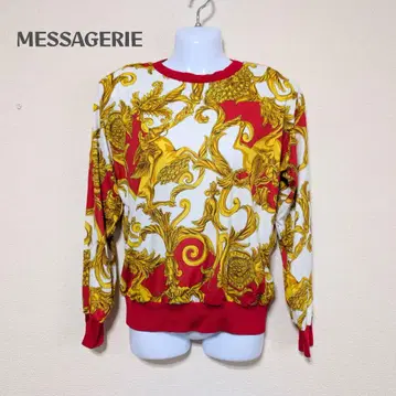 MESSAGERIE 메싸제리에 긴팔 상의 스카프 패턴 화려 버블리