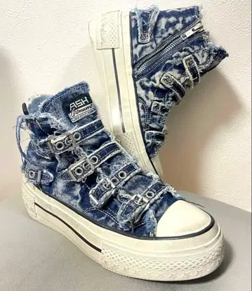 ASH 데님 하이컷 통굽 스니커즈