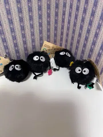 미사용 새상품 까만 애 키링 4개 세트