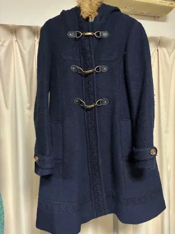 axes femme 네이비 더플 코트 후드 부착