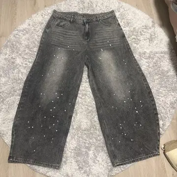 와이드 레그 데님 팬츠