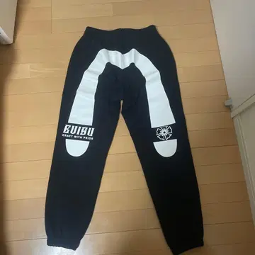 EVISU 블랙 조거 팬츠 M