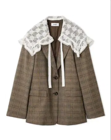 snidel 레이스 칼라 테일러드 자켓 체크