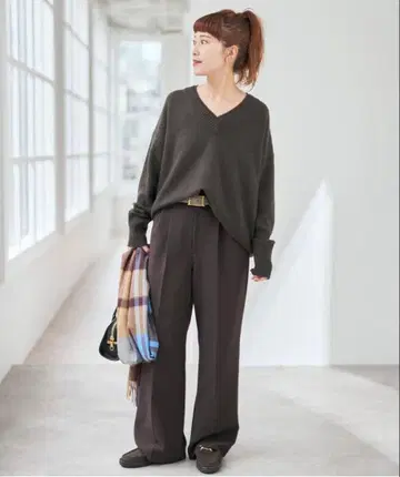 [택 포함 새상품] Spick&Span 더블 크로스 투 턱 팬츠