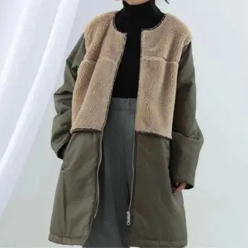 Ray BEAMS / 보아 절개 지퍼 코트