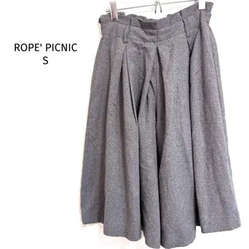 로페피크닉 플레어 팬츠 종아리 기장 울 혼방 그레이 고급스러운 깔끔함