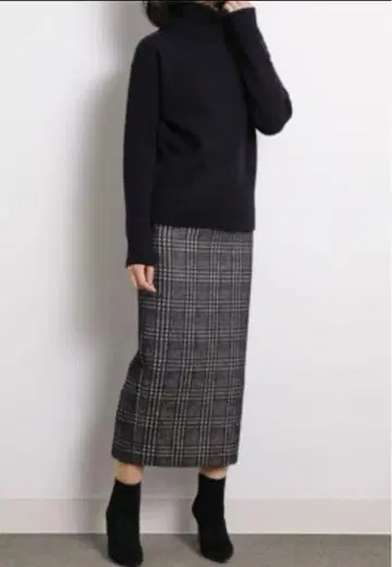 blenheim 샤기 글렌체크 타이트 스커트