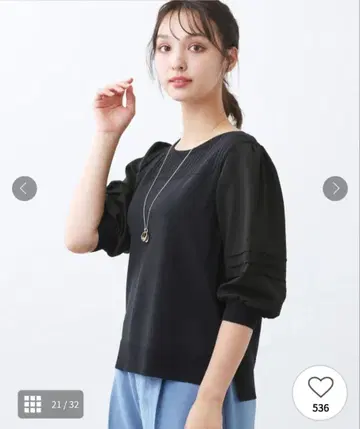 리플렉트 손세탁 가능 조젯 슬리브 x 니트