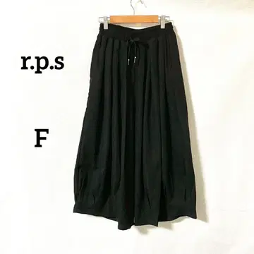 [알피에스] 와이드 팬츠 F 블랙 플레어 허리밴딩 루즈핏