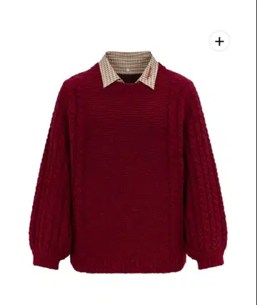 체크 컬러 케이블 니트