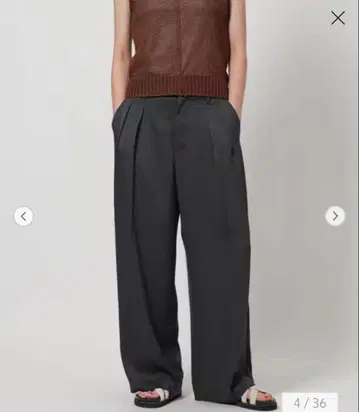 S size 폴리에스테르 트윌 컷 아웃 턱 팬츠