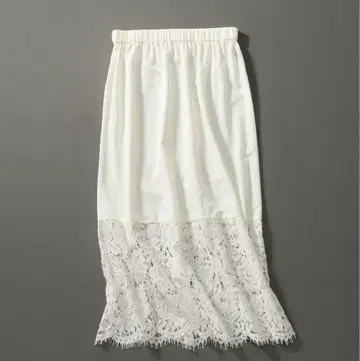 23구 워셔블 레이스 콤비 페티코트 스커트 화이트