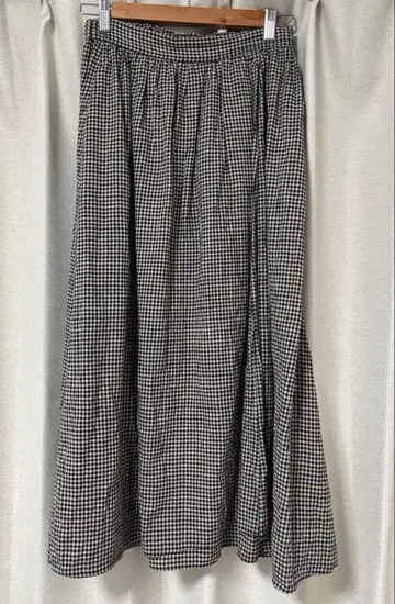 사만사 모스2 크로스 린넨 랩 스커트