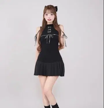 Darich 도킹 레이스업 미니 원피스