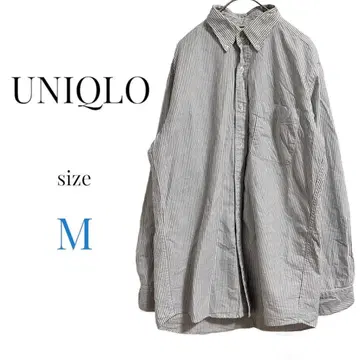 UNIQLO 긴팔 셔츠 스트라이프 심플 상의 스타일 UP 남성용 M