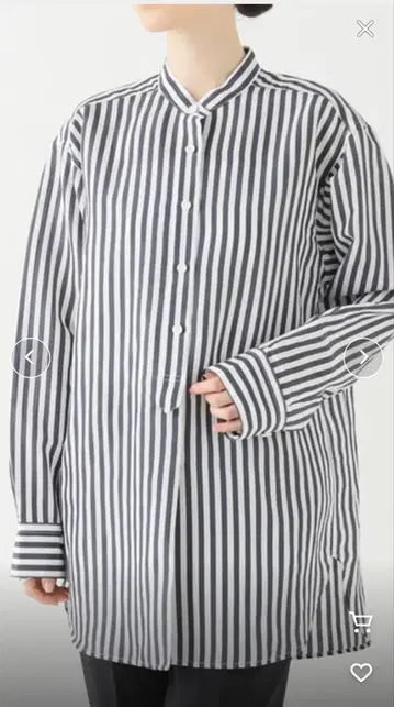 이에나 IENA 스트라이프 밴드 카라 셔츠 38