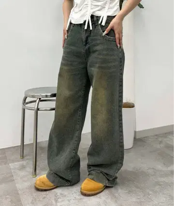 [ sedacle girl ] 빈티지 라이크 워싱 와이드 데님