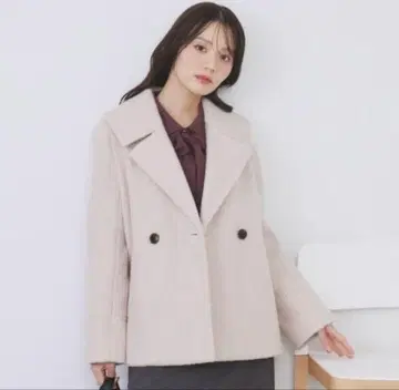 [ 새상품 ] 부클레 미들 코트 [ 세탁 가능 ]