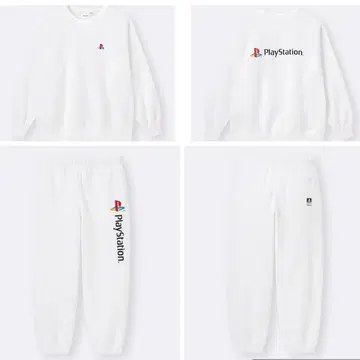 GU 헤비웨이트 맨투맨 풀오버 프레스 화이트 상하의