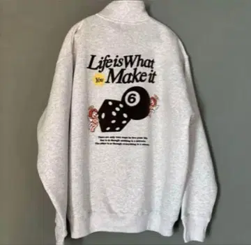 [ 새상품 ] that's life 프린트 지퍼 후드티