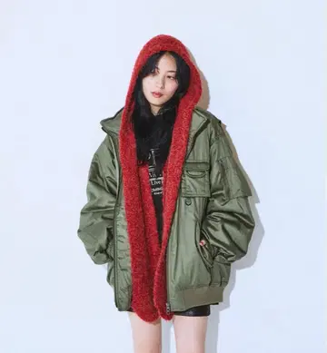 지나시스 JEANASIS 후드 니트 스톨 레드 머플러 겨울