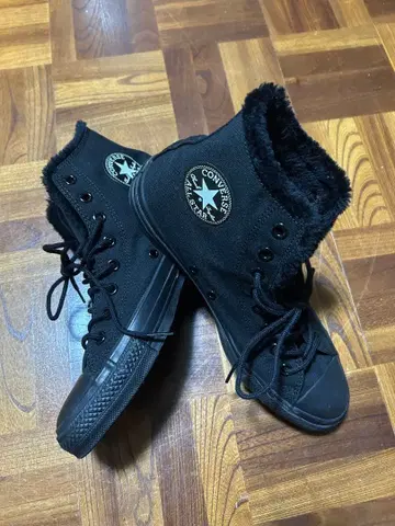 CONVERSE 블랙 하이컷 스니커즈 27.5