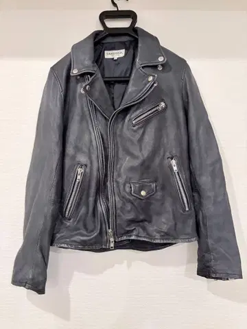 VANQUISH 블랙 더블 라이더 자켓 M