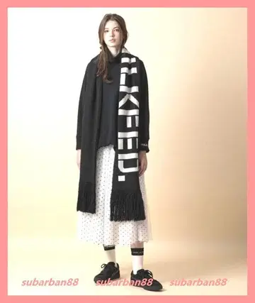 밀크페도 컨디션 최상 완판 빅 로고 자카드 니트 머플러