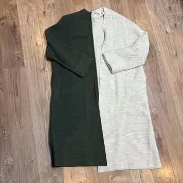 해린 도트 사이 바이컬러 롱 가디건