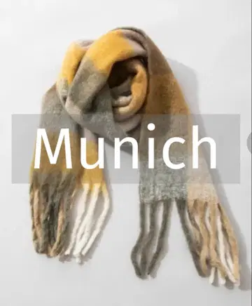 뮌헨 플러피 체크 머플러