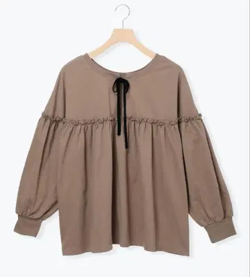 Samansa Mos2 미니 쭈리 절개 개더 풀오버 모카 완판템