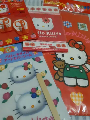 Hello Kitty 런치백 키티 후크 아트 러버 씰 봉투 4종 세트