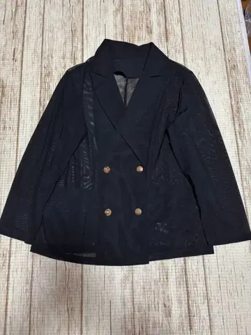 La-gemme 라지엠 2025AW 시어 메쉬 더블 자켓 블랙