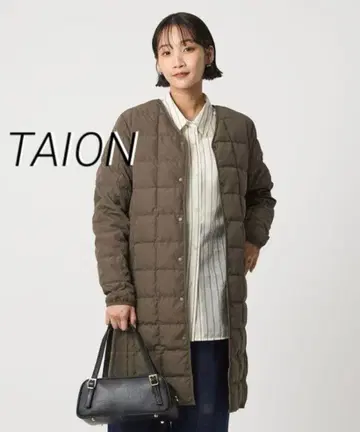 [ 새상품급 ] 타이온 퀼팅 다운 코트 롱 모카