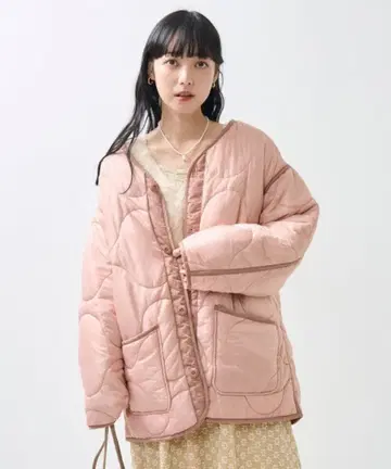 FREAKSSTORE 퀼팅 자켓 핑크