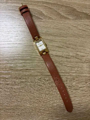 케이트 스페이드 여성용 브라운 가죽 골드 시계