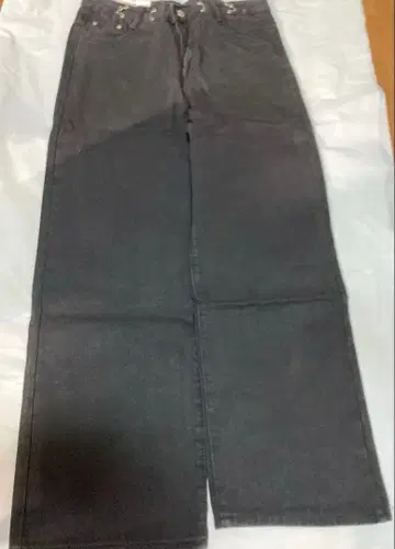 블랙 와이드 레그 데님 미사용 택 포함