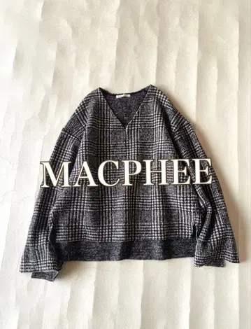 투모로우랜드 MACPHEE 울 코튼 글렌체크 니트 풀오버