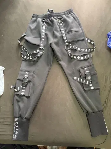 REFLEM 카고 팬츠 스트릿 스타일 블랙 프리 사이즈