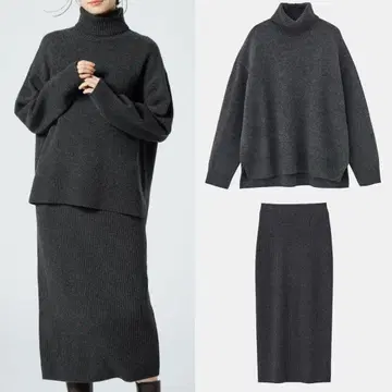 [새상품급] PLST 플라스테 울 100% 니트 셋업 S 플라스테