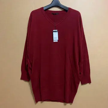 미사용 잉그 상의 니트 미들 기장 와인 레드 여성용