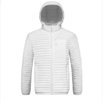 [ 새상품 ] 경량 다운 자켓 화이트 화이트 방한 후드 부착 아웃도어