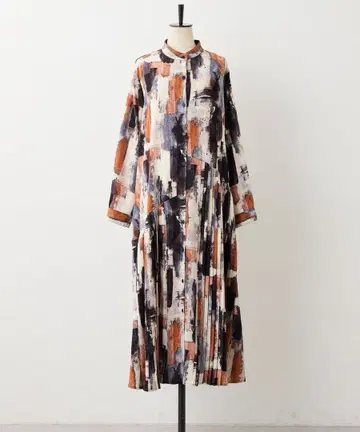 긴팔 사선 플리츠 원피스 [ SUM1 STYLE (스미 스타일) ]