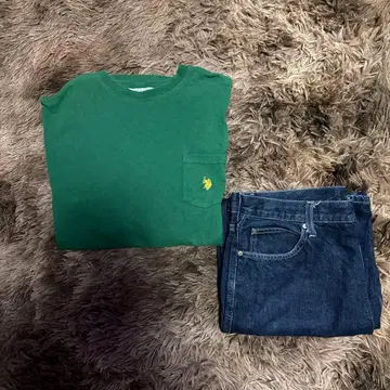 U.S. POLO ASSN. 티셔츠와 UNIQLO 데님 세트