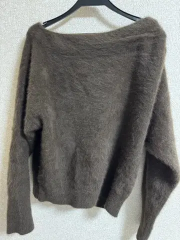 aimeine FOX 니트 드레이프 풀오버 브라운