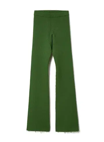 perverze cotton rib line pants green