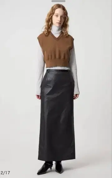 6(ROKU) 폴리에스테르 새틴 스커트